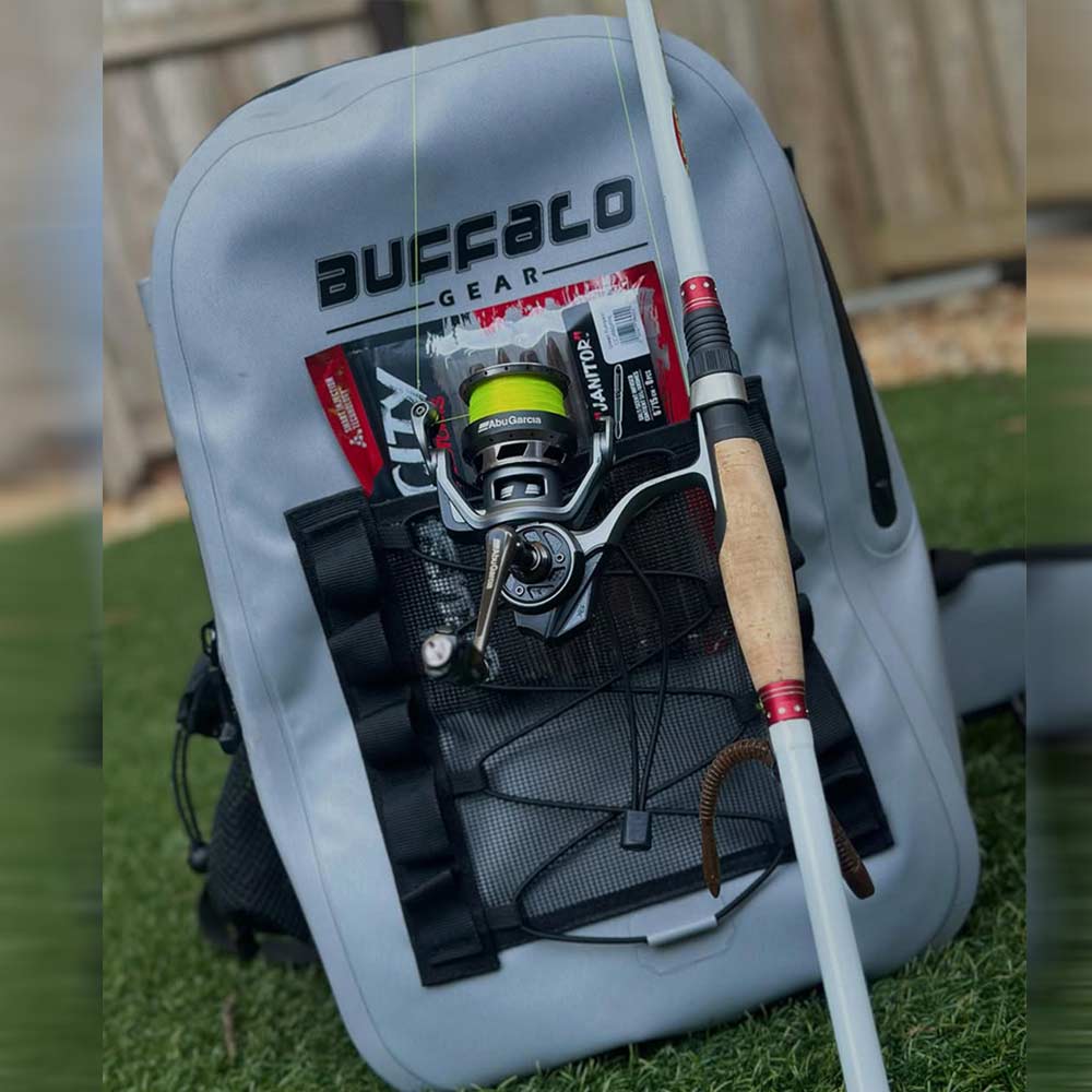 27QT Waterproof Fishing Backpack with Rod Holder