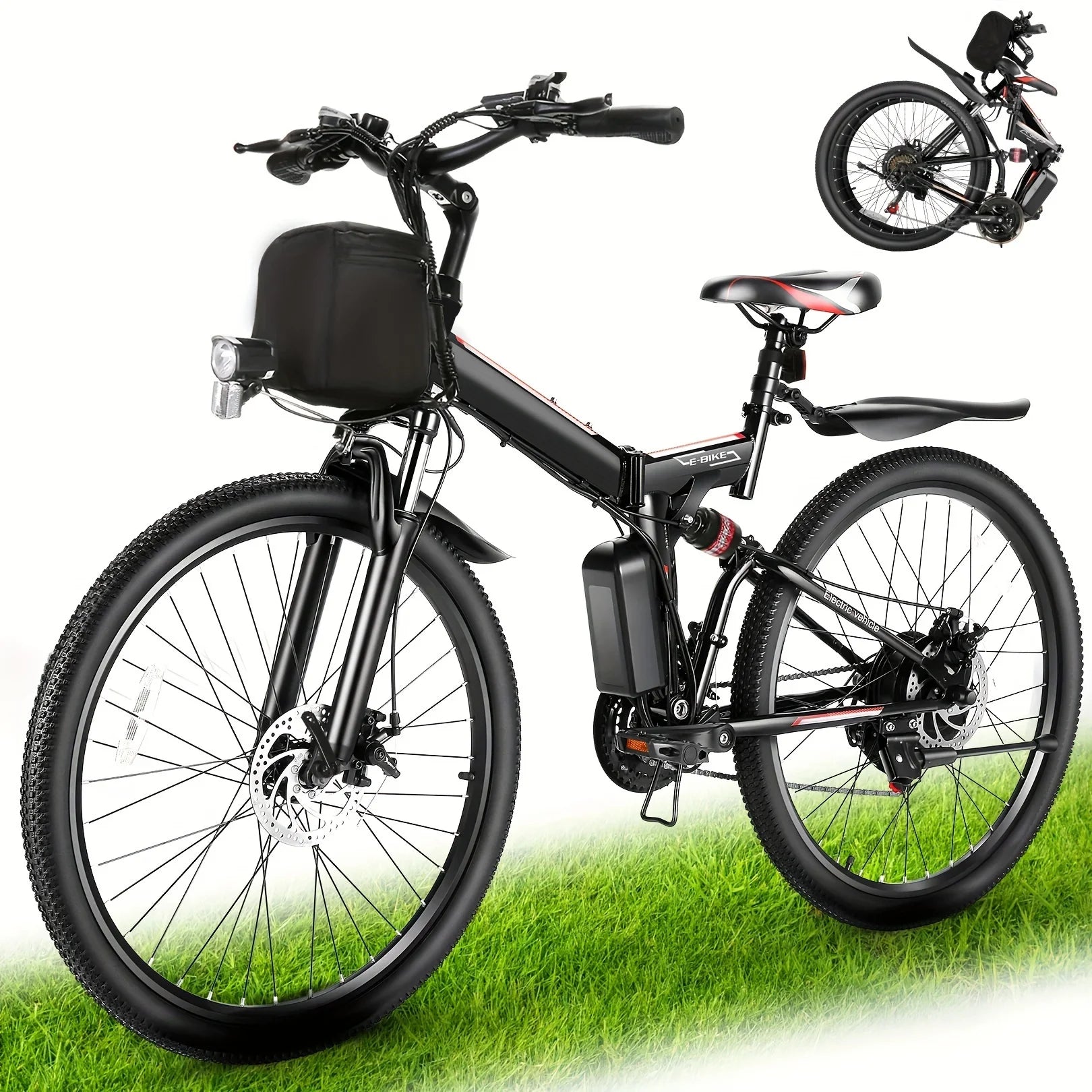Adult Folding E-Bike  Cruise Control Removable Battery